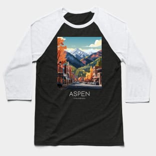 A Pop Art Travel Print of Aspen - Colorado - US Baseball T-Shirt